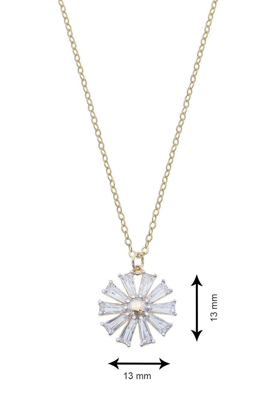 Baget Taşlı Zarif 14 Ayar Altın Kadın Kolye