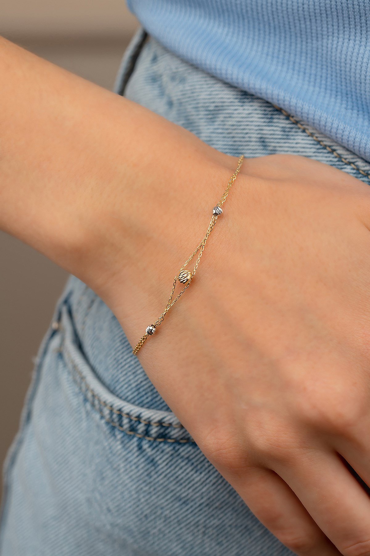 ÇİFT ZİNCİRLİ DORİCA TOPLU BİLEKLİK