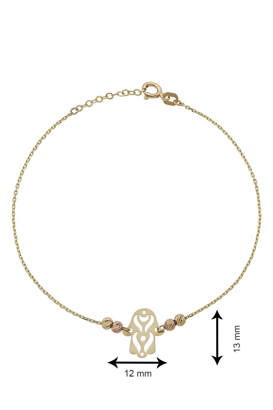 Fatmanın Eli Desenli 14 Ayar Altın Kadın Bileklik