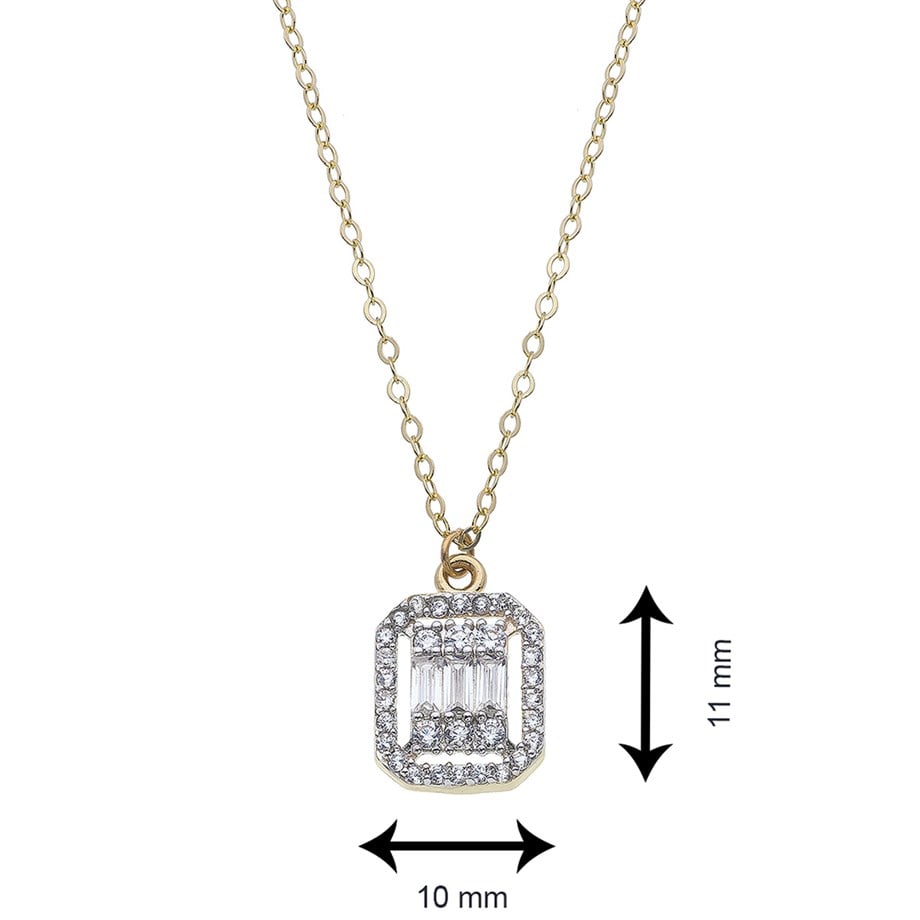 Kadın Baget Taşlı 14 Ayar Altın Kolye 