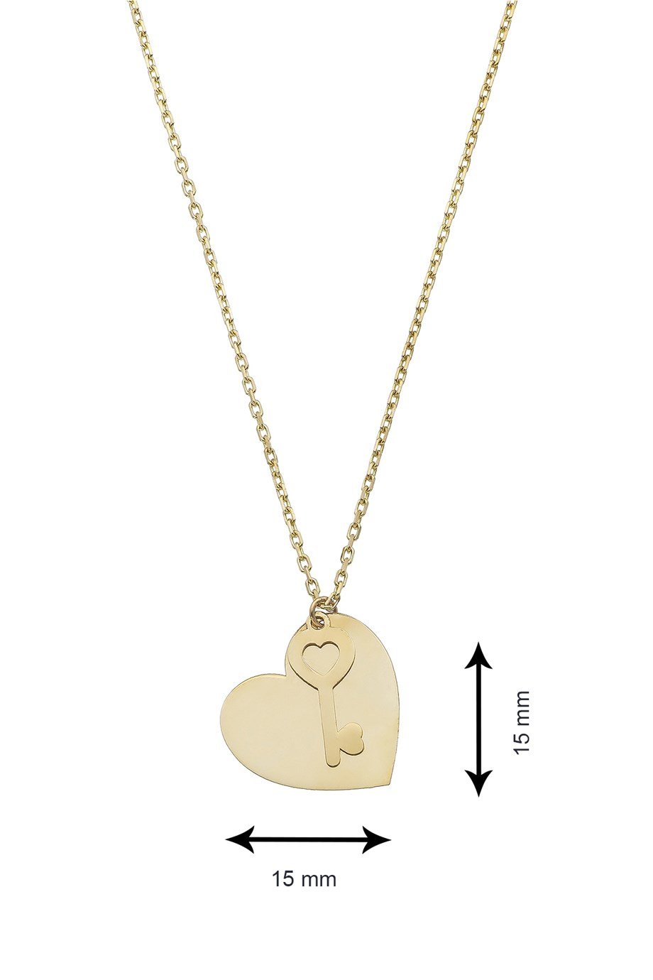 Kalbin Anahtarı 14 Ayar Altın Kadın Kolye