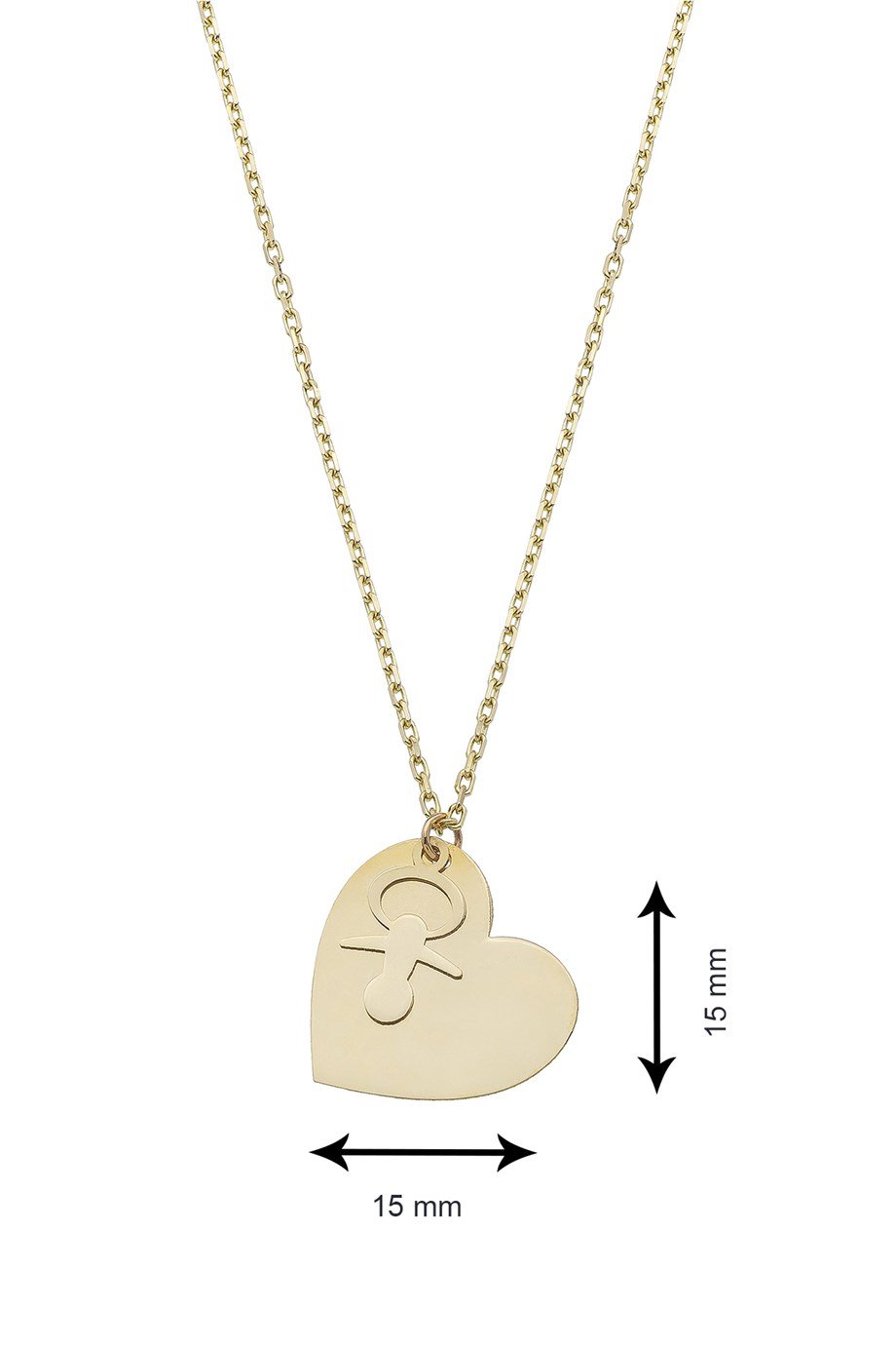 Kalpli Emzikli 14 Ayar Altın Kadın Kolye