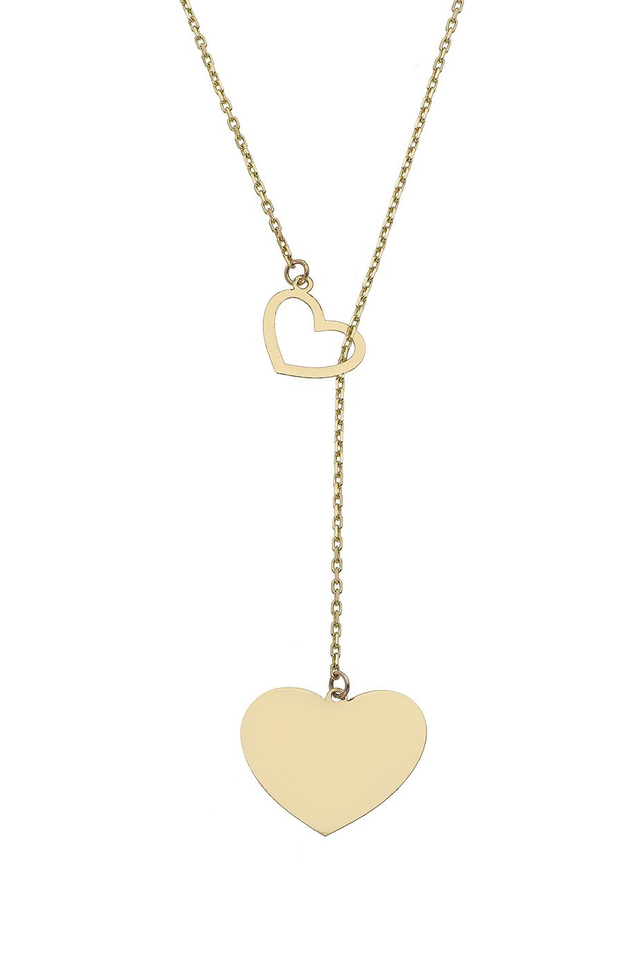 Sallantılı Zarif Kalp Kolye 14 Ayar Altın