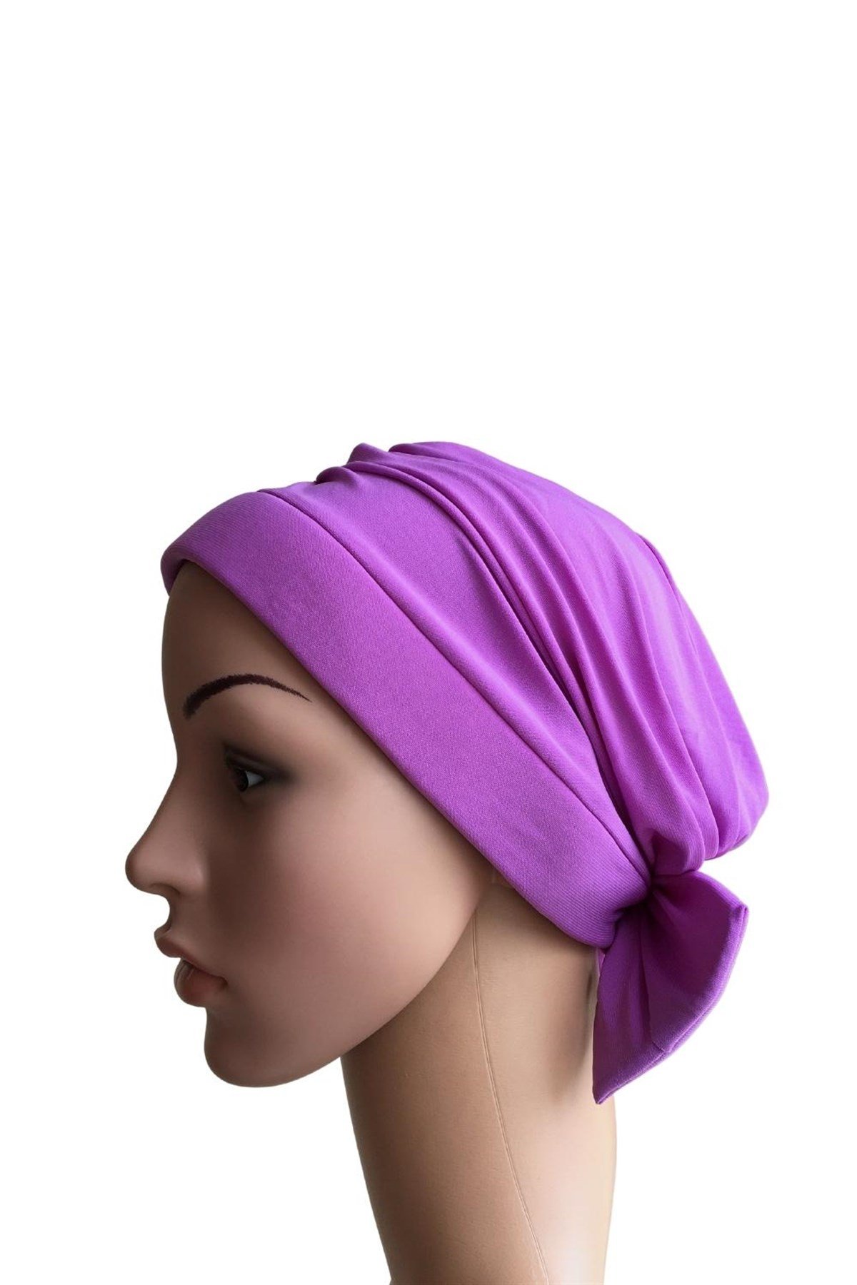 Büzgü Detaylı Lila Hazır Bone