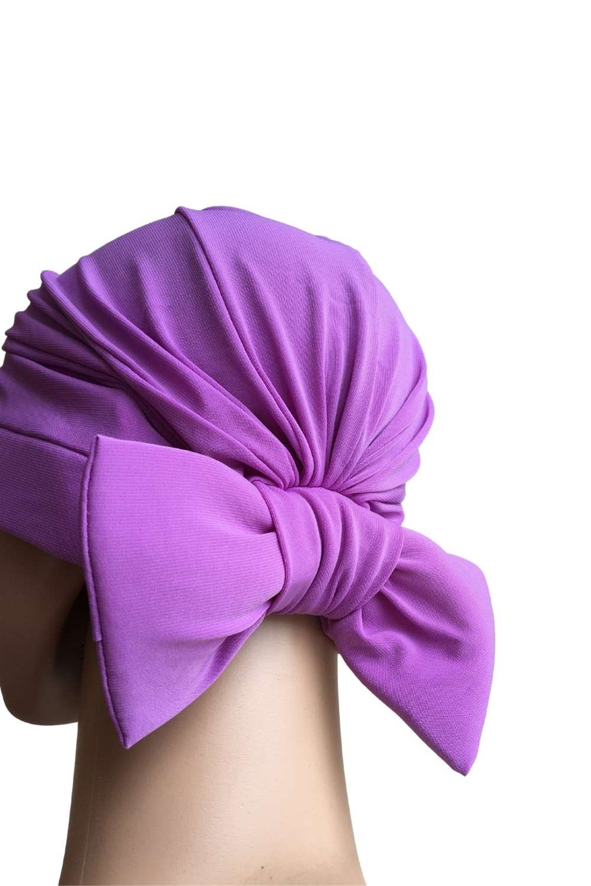 Büzgü Detaylı Lila Hazır Bone