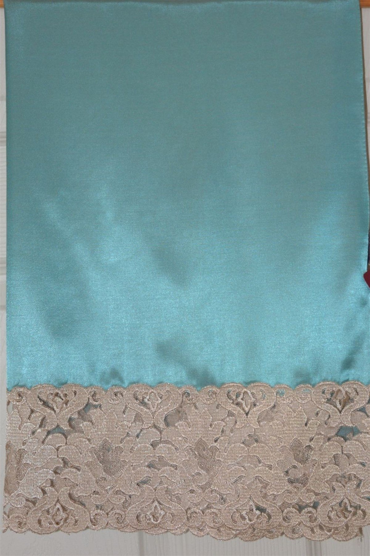 Dantelli Şal Güpür Su Yeşili