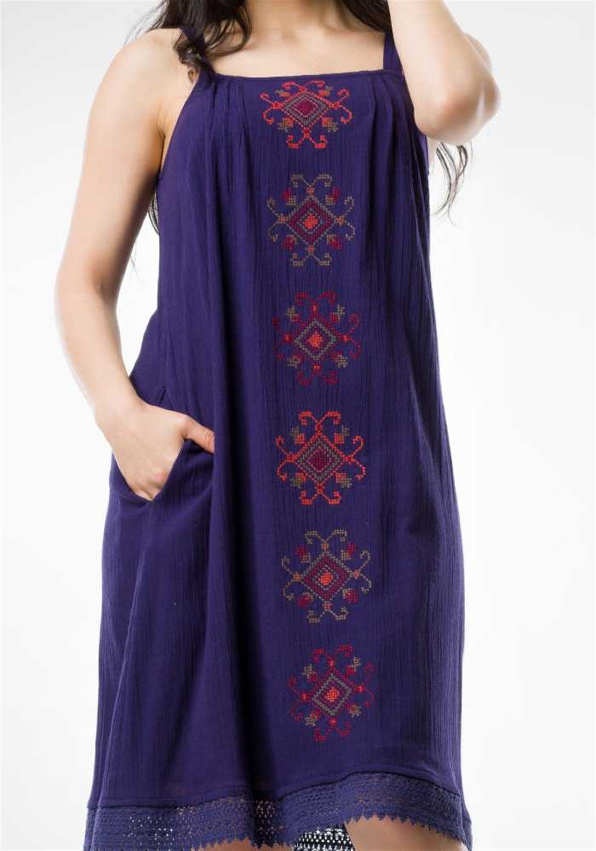 Diz Üstü Askılı Elbise