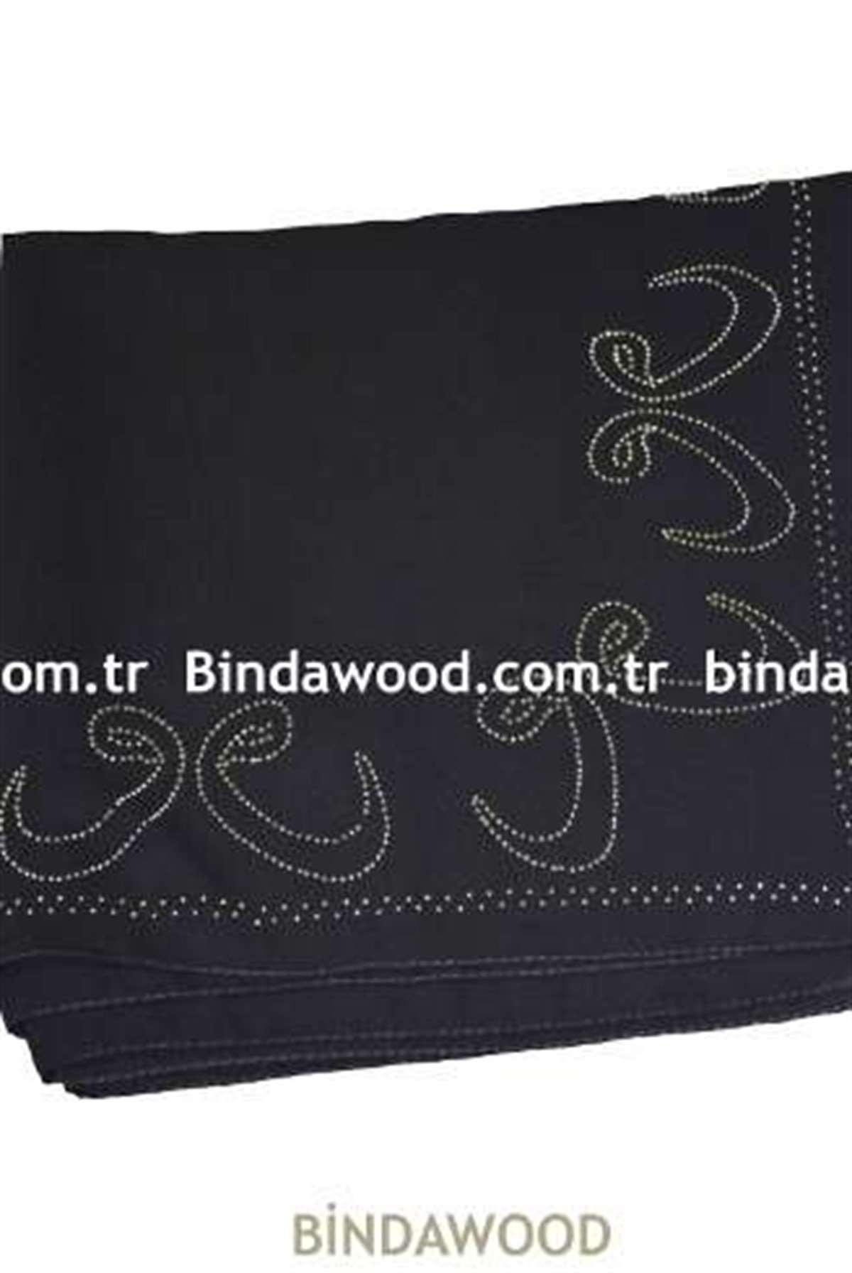 Ferace Başörtüsü Vav Parlak Taşlı  Tesettür Eşarp