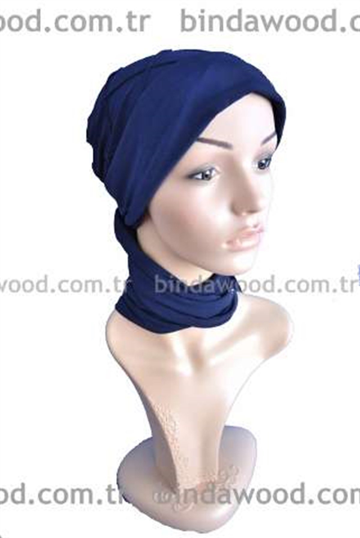 Fularlı Hazır Türban Lacivert