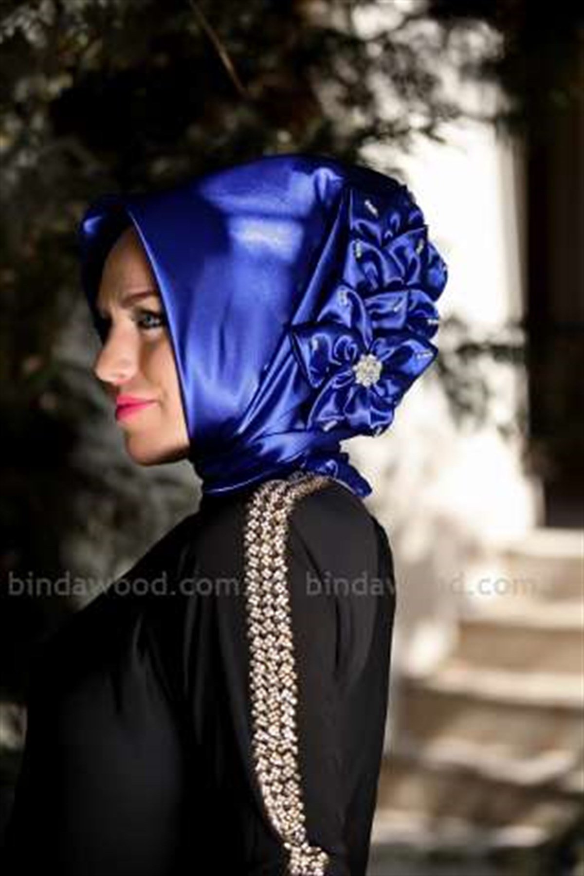 Gece Mavisi Abiye Hazır Türban