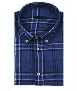 Lacivert ekose model pazen gömlek