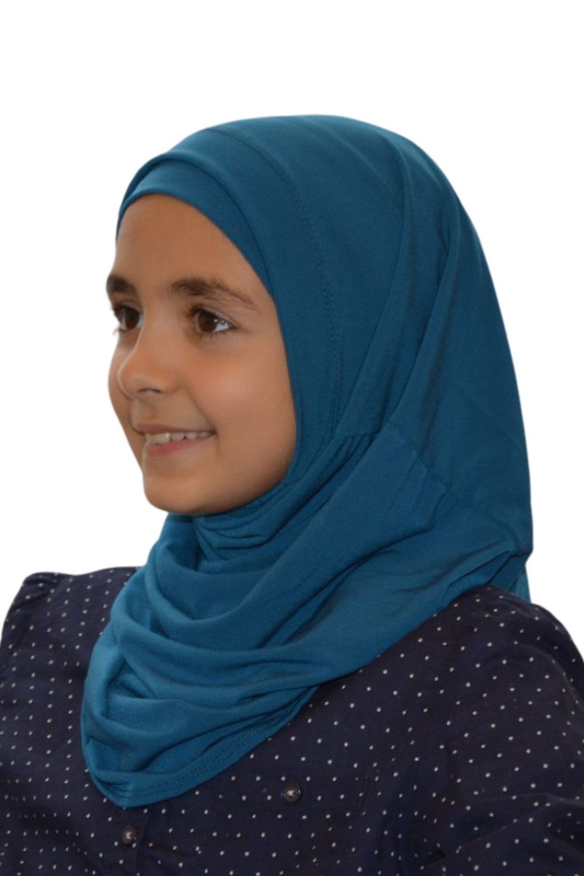 Petrol Mavisi Çocuk Pratik Eşarp