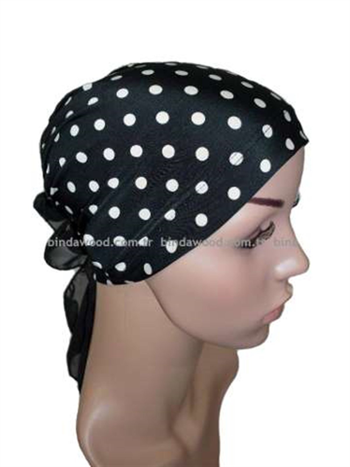 Puan Desenli Siyah Beyaz Hazır Türban