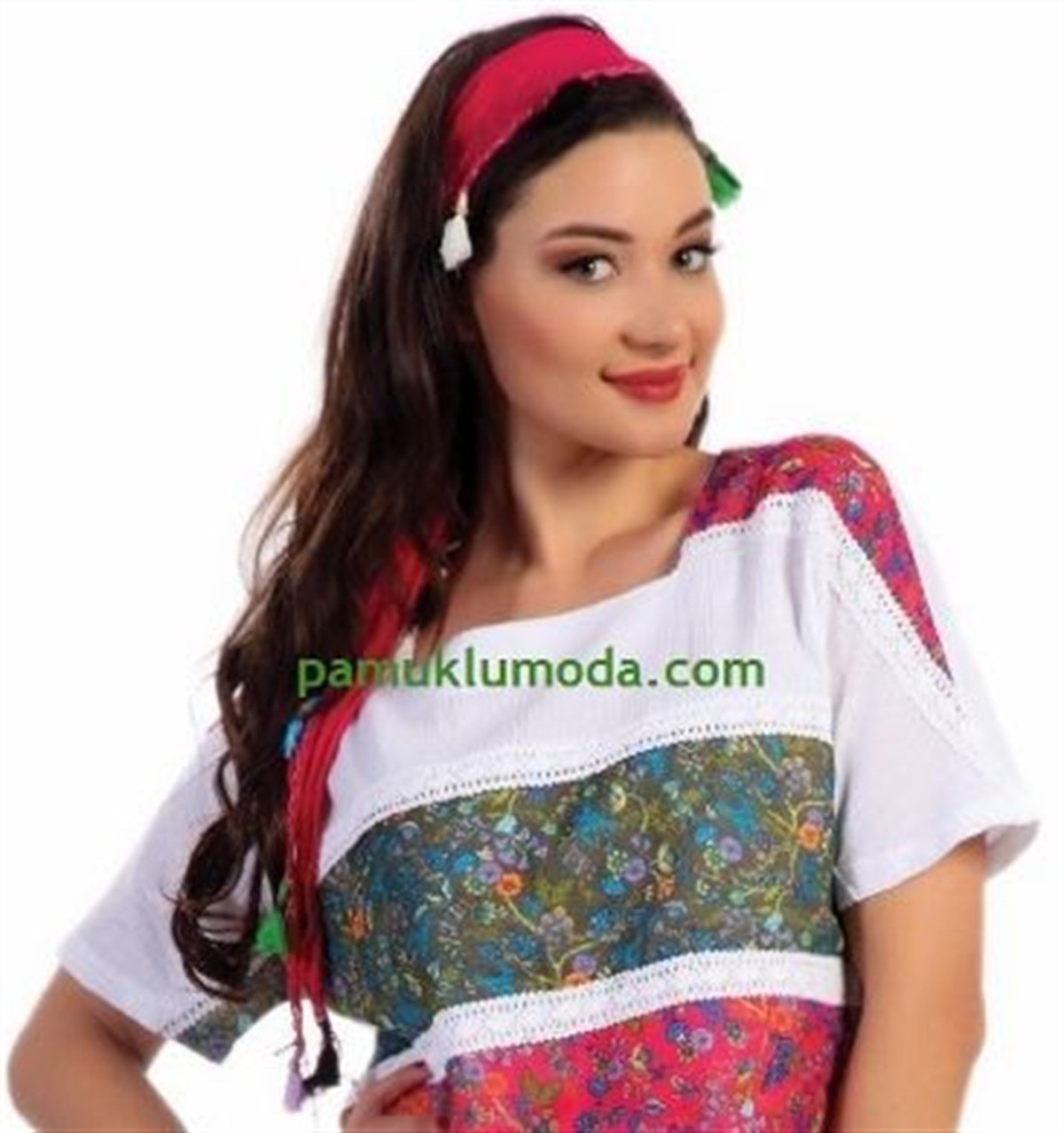 Püsküllü Fular Şal  Şeker Pembe