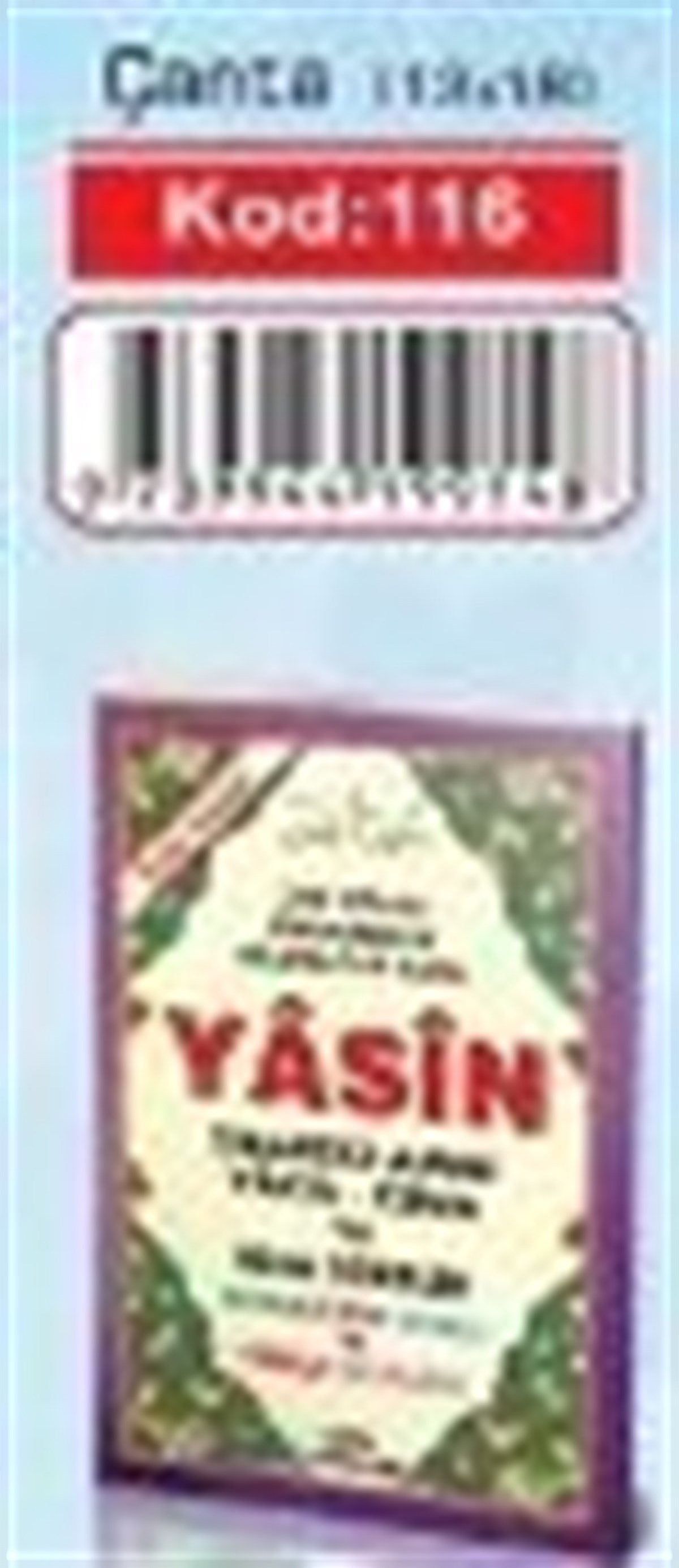 Satır Altı Türkçe Okunuşlu Yasin Çanta Boy Kod 116