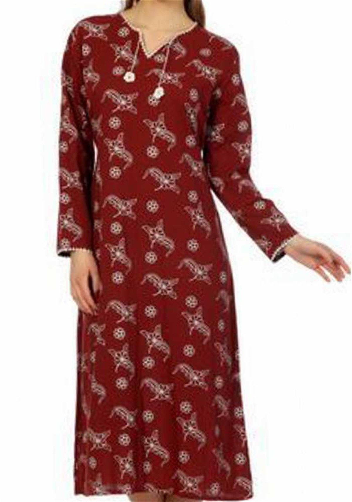 silebezi-bordo-desenli-elbise-pamuklumoda-pamuklu-moda-8057-38-B