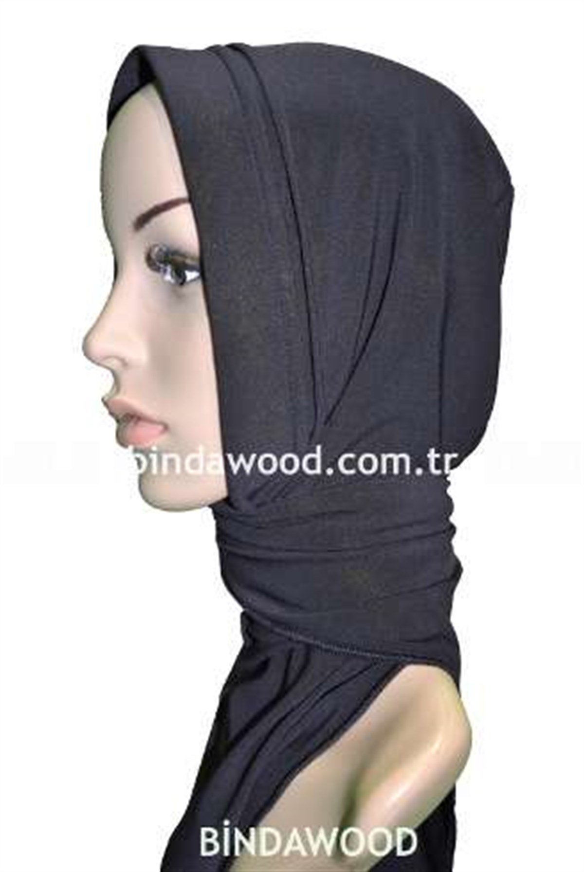 Siyah Atkılı Abiye Tesettür Türban