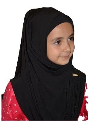 Siyah Çocuk Pratik Eşarp