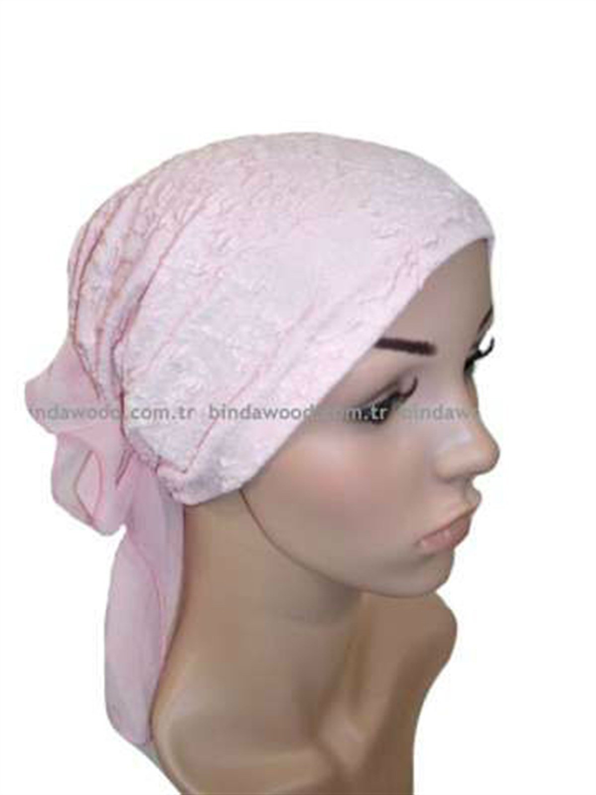 Toz Pembe Abiye Hazır Türban