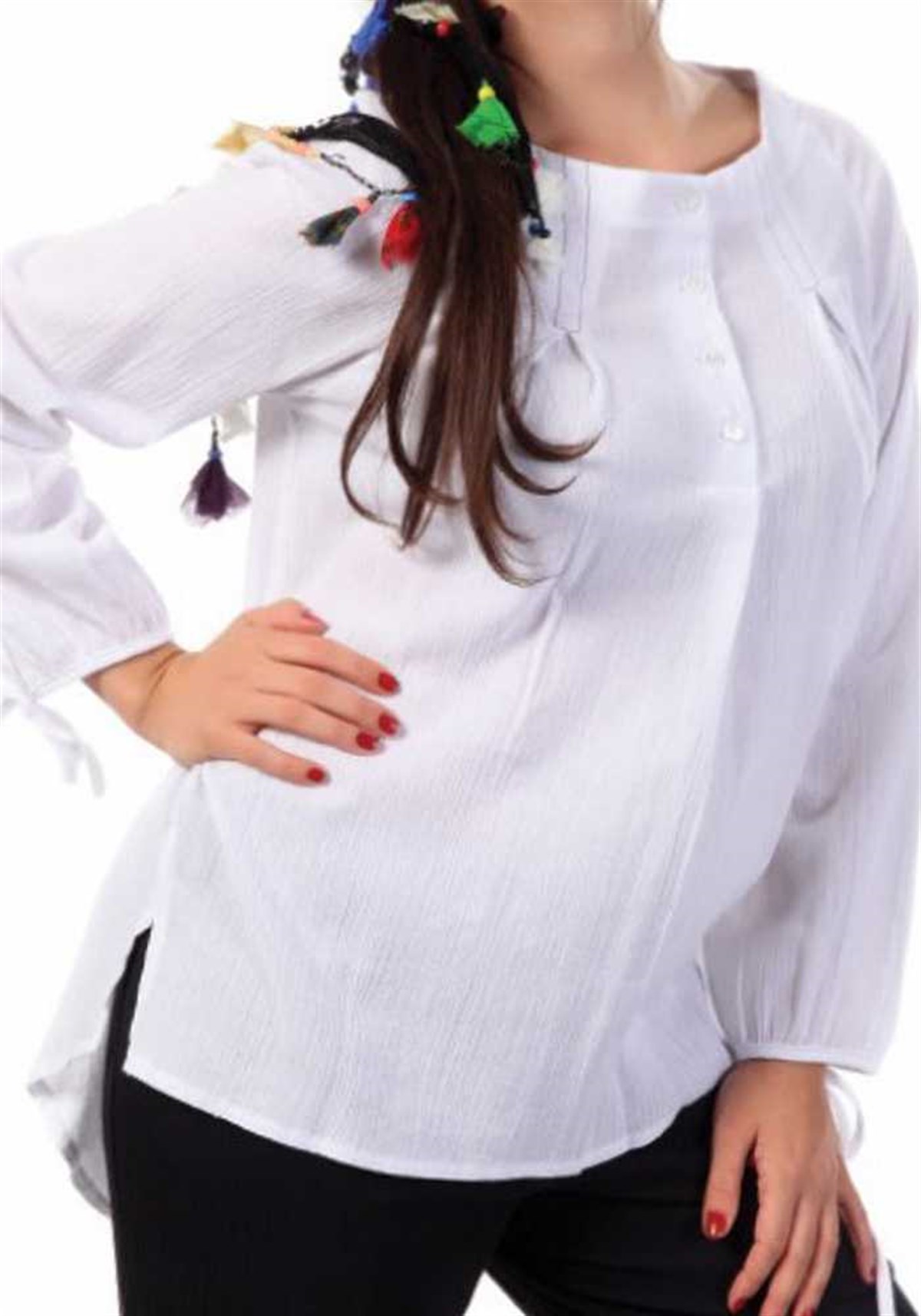 Uzun Kol Kurdele Bluz