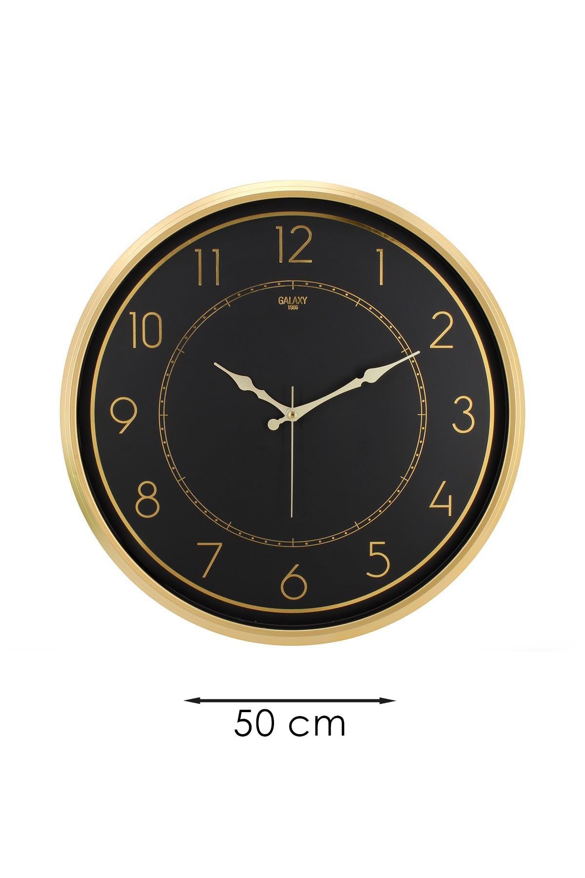 GOLD ÇERÇEVE LATİN RAKAM DUVAR SAATİ 50CM