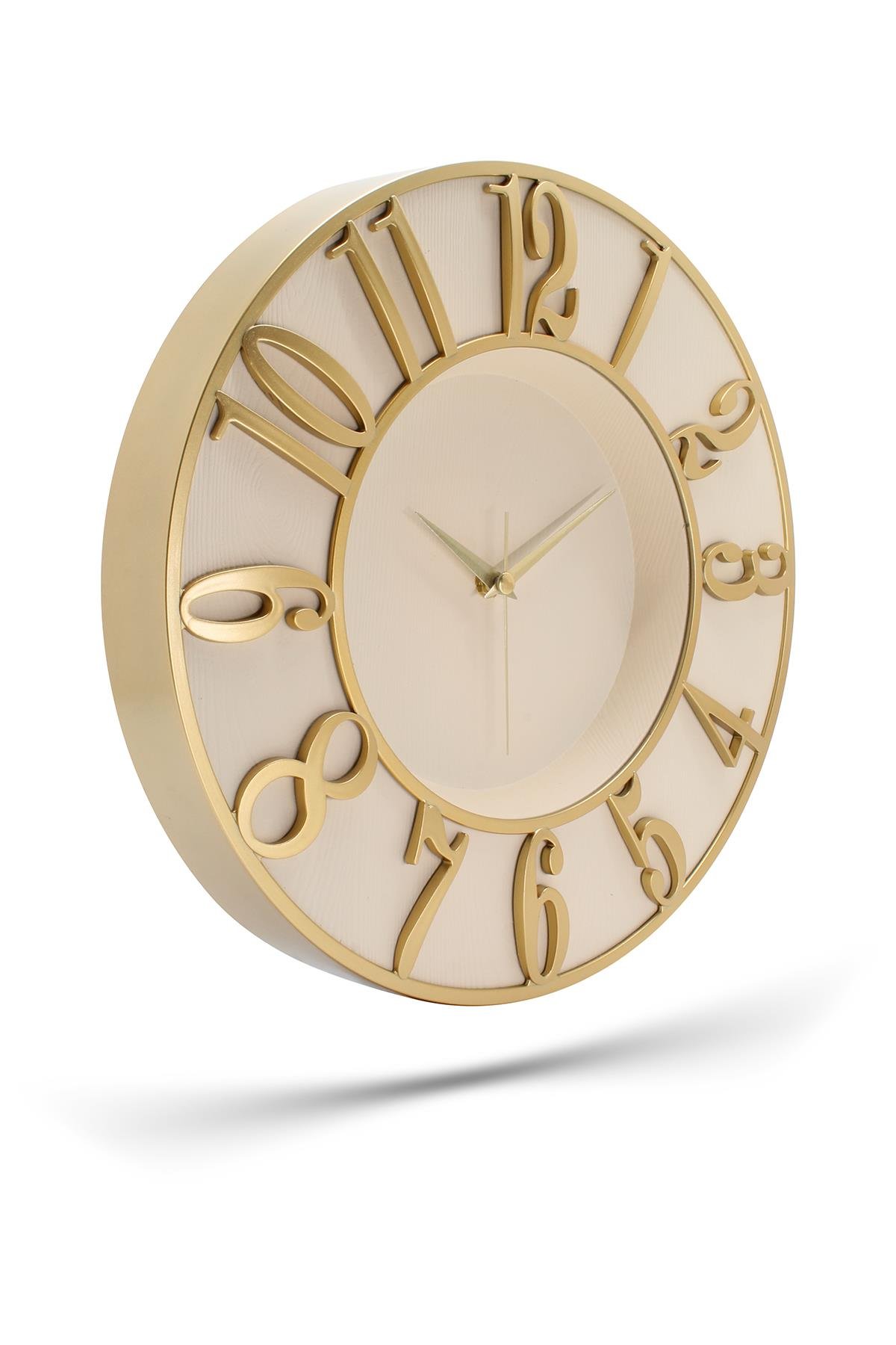 Kabartma Yazılı Modern Duvar Saati 34 cm