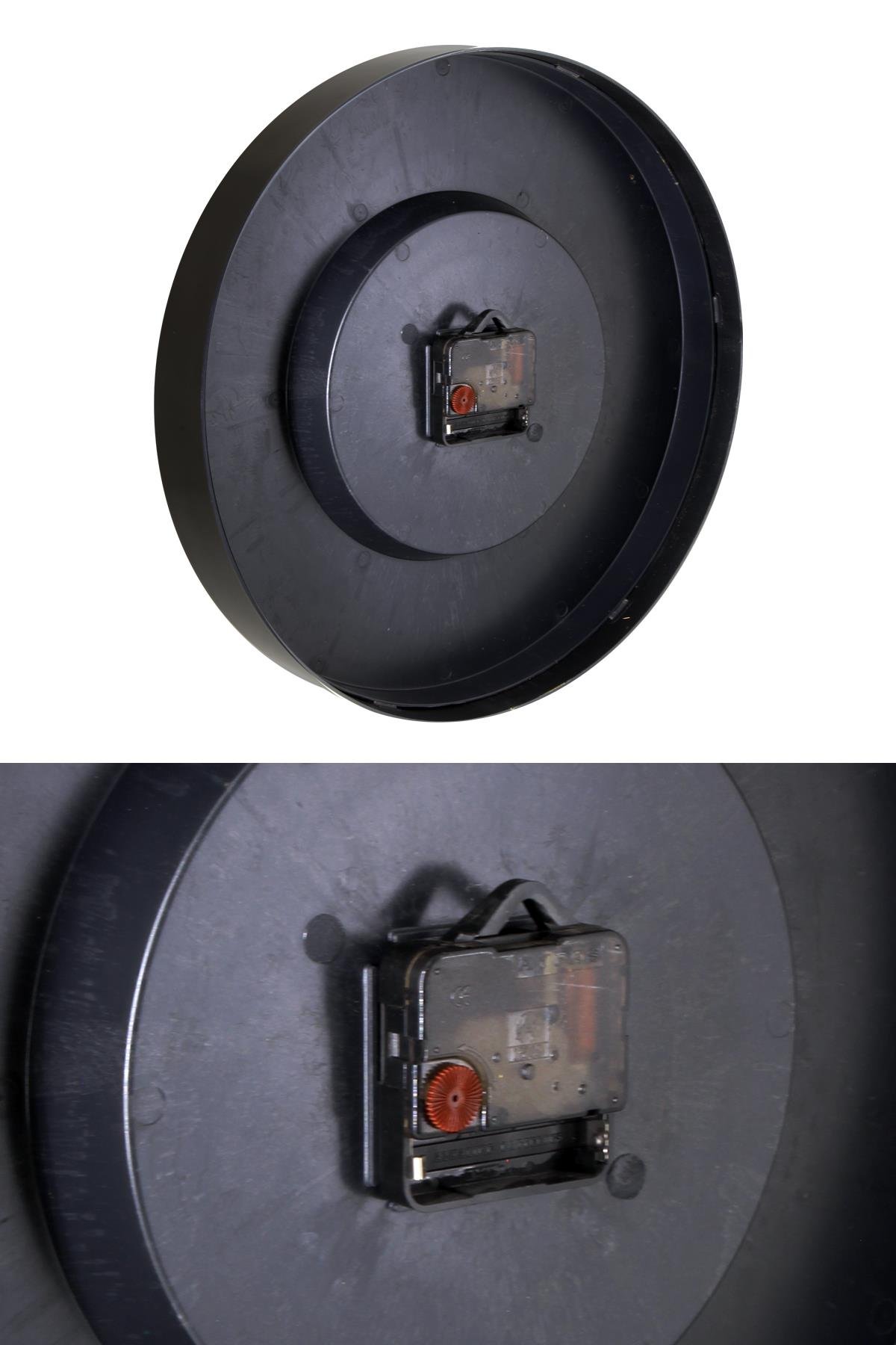 Kabartma Yazılı Modern Duvar Saati 34 cm