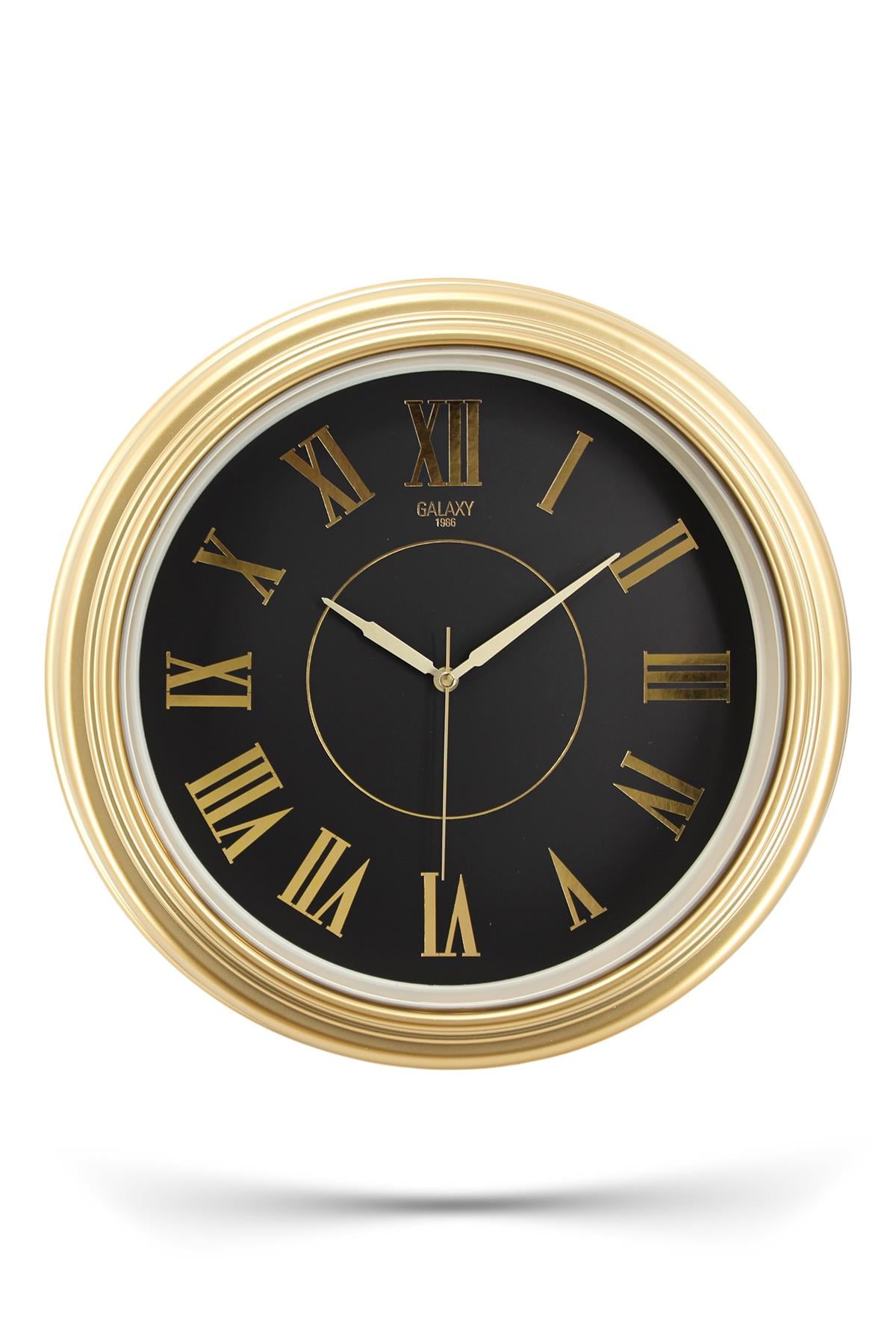 Krem Kasa Gold Çerçeve Duvar Saati 45 cm