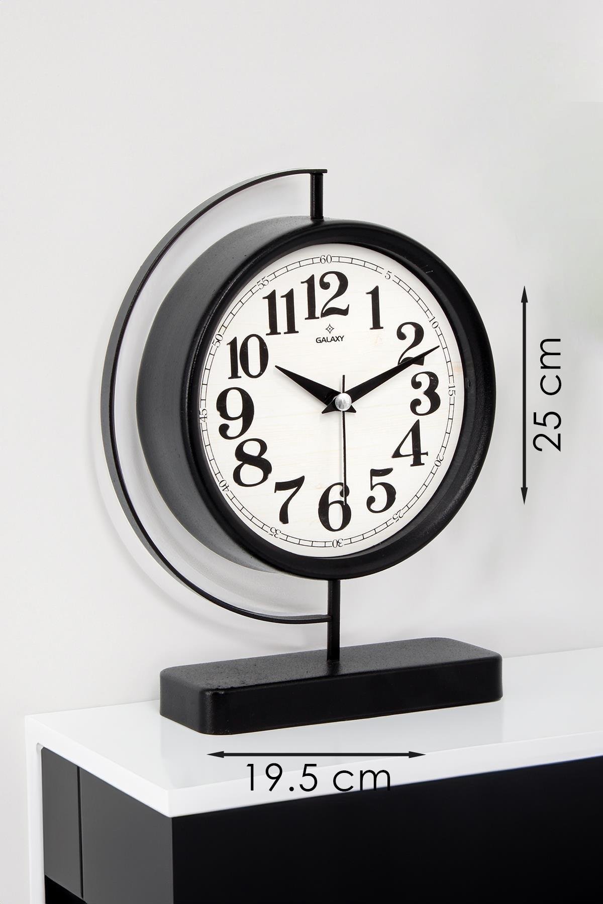 SİYAH METAL MASA SAATİ 25 CM