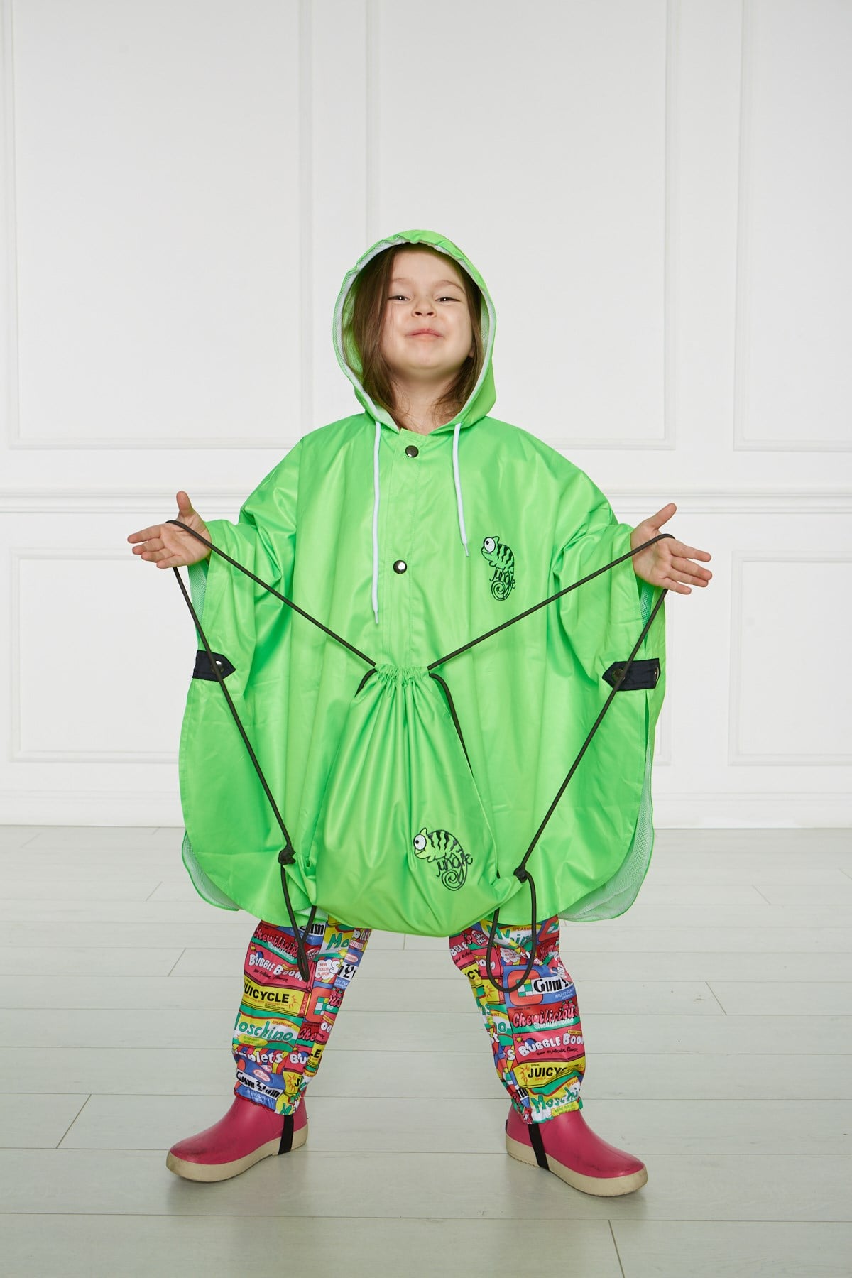 Kidsabu Neon Fıstık Yeşili Yağmurluk