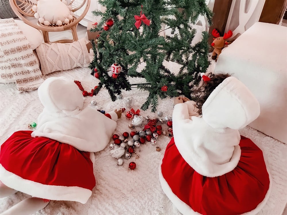 Kidsabu Noelcute Kırmızı Yılbaşı Elbise Ve Beyaz Etol
