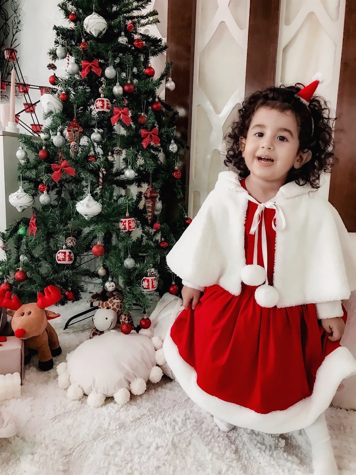 Noelcute Kırmızı Kız Çocuk Elbise
