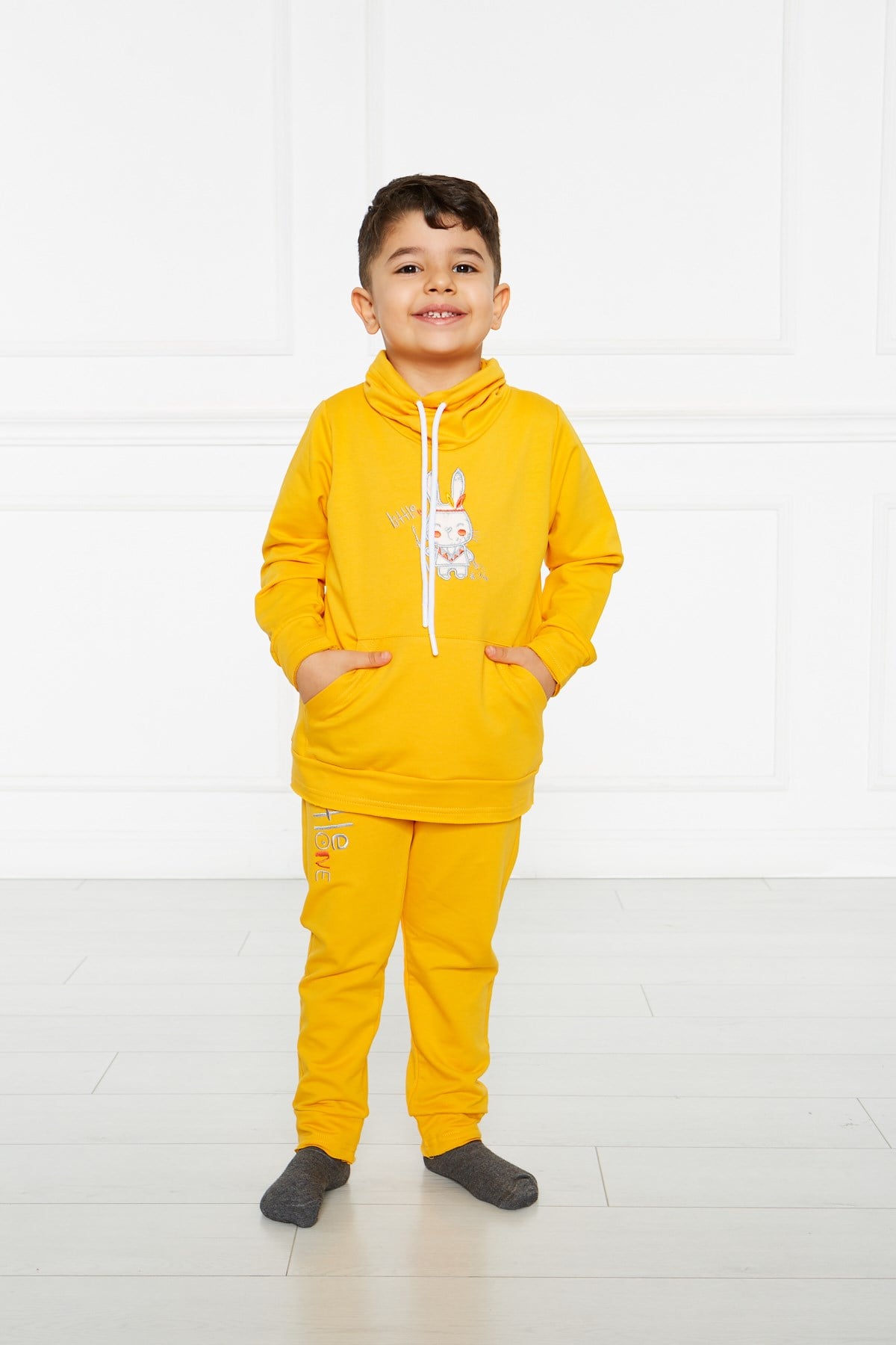 UNISEX SARI KIZILDERİLİ EŞOFMAN TAKIMI