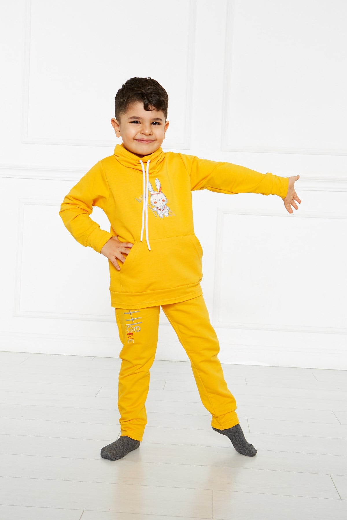 UNISEX SARI KIZILDERİLİ EŞOFMAN TAKIMI