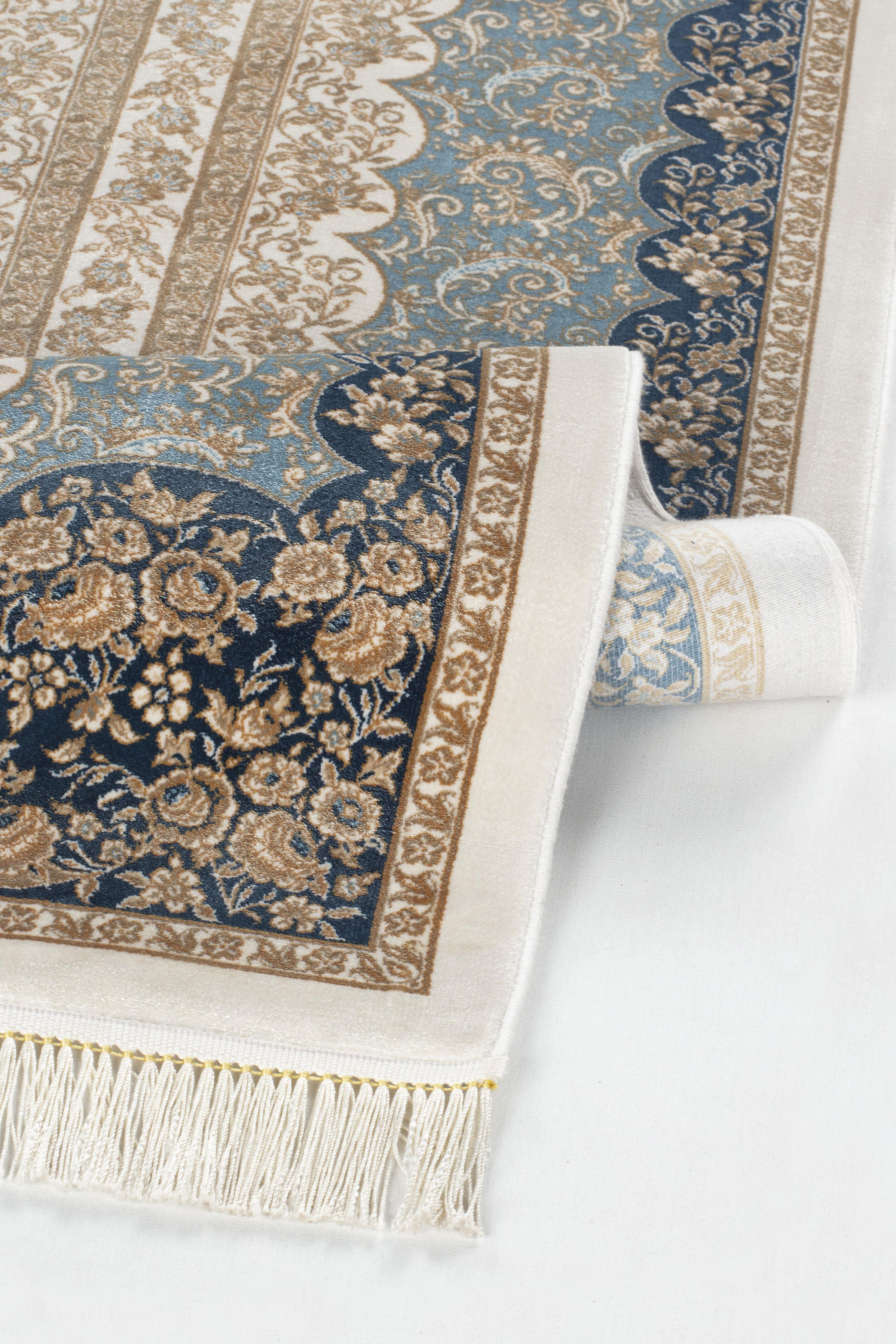APEX HALI Vendome Palace 5412 Mavi Krem Makine Halıları