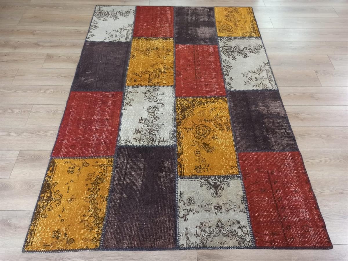 Çam Halı 580 Multi El Dokuma Patchwork Yün Halı