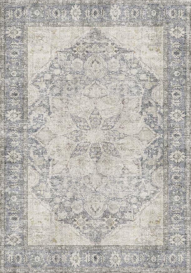 Çam Halı Anatolia 32-066 Etnik Eskitme Desenli Dokuma Tabanlı Yıkanabilir Şönil Salon ve Oda Halısı