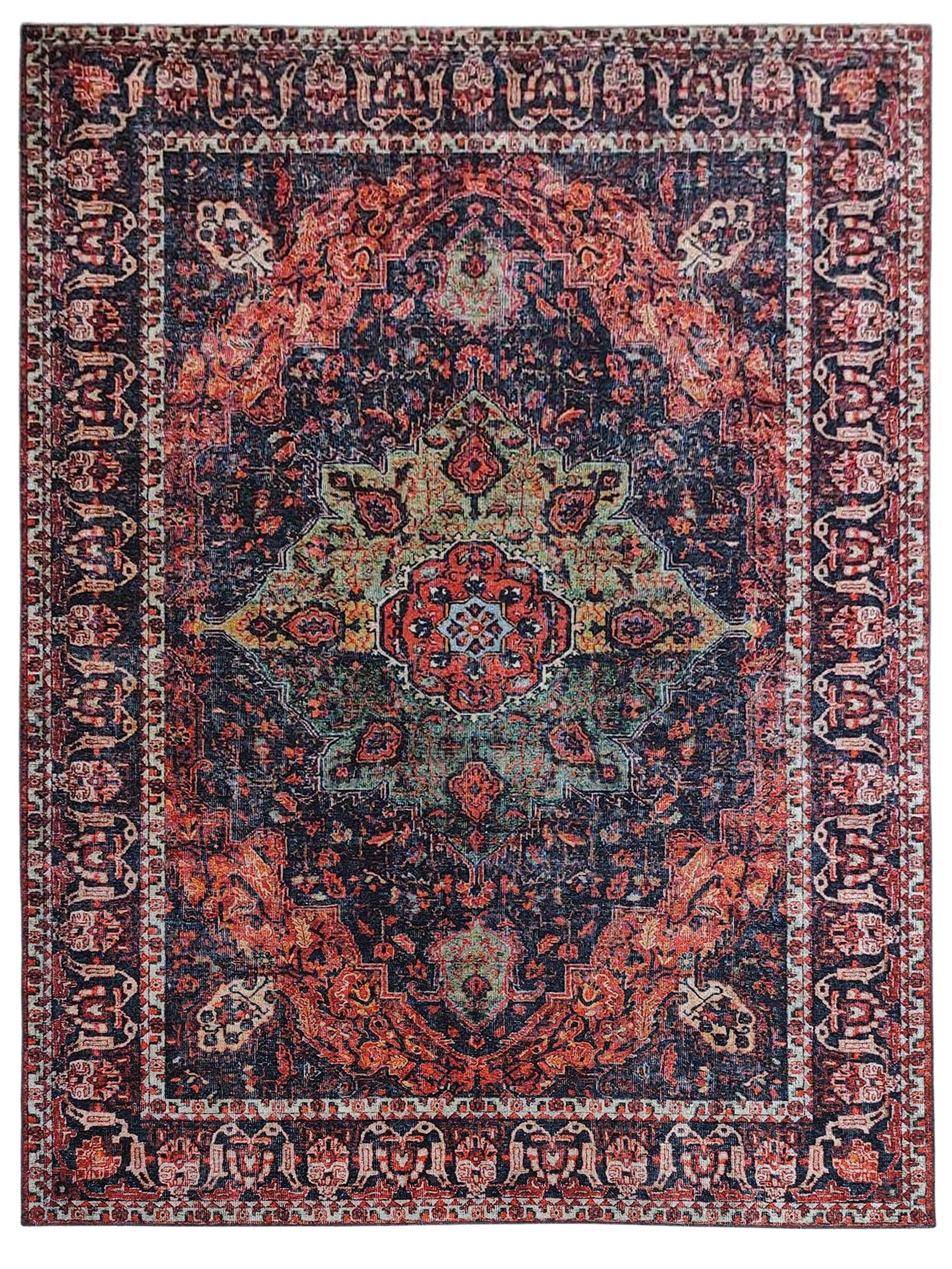 Çam Halı Anatolia 32-067 Etnik Eskitme Desenli Dokuma Tabanlı Yıkanabilir Şönil Salon ve Oda Halısı