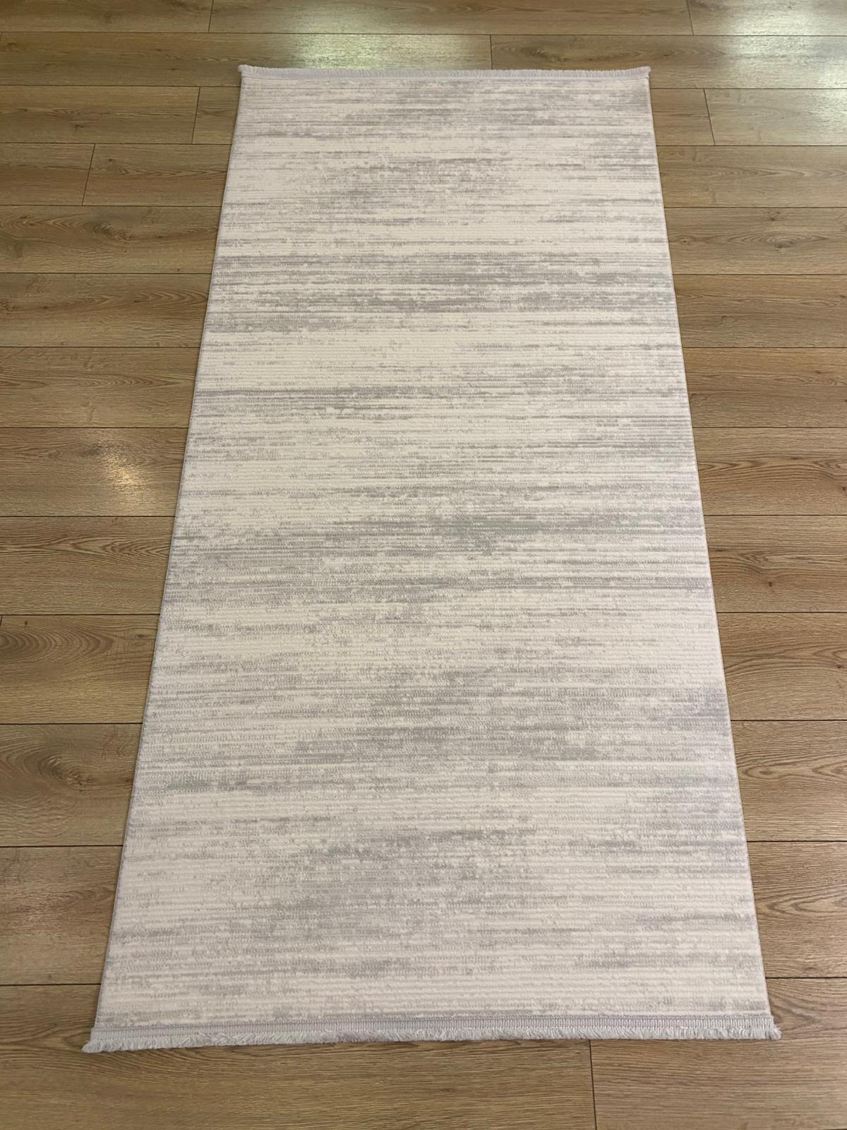 ÇAM Halı ARVEL AR003A Beyaz Gri Koridor Halısı Mutfak Halısı Salon Halısı