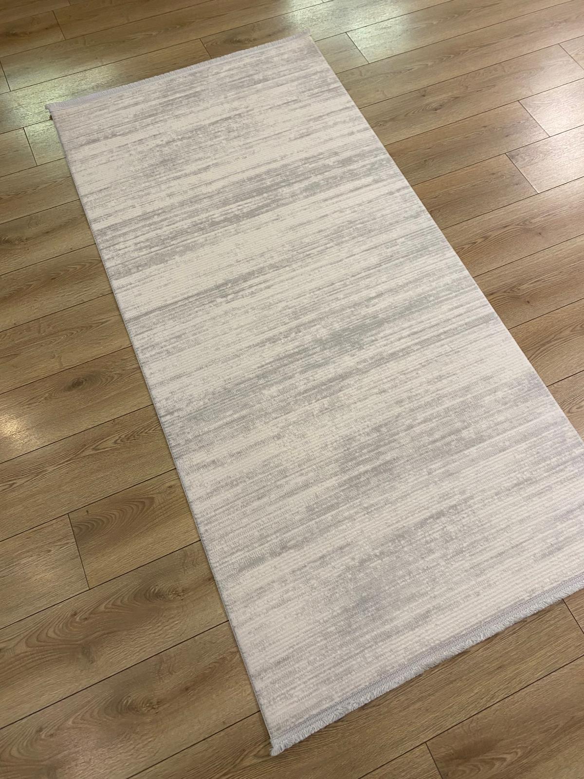 ÇAM Halı ARVEL AR003A Beyaz Gri Koridor Halısı Mutfak Halısı Salon Halısı