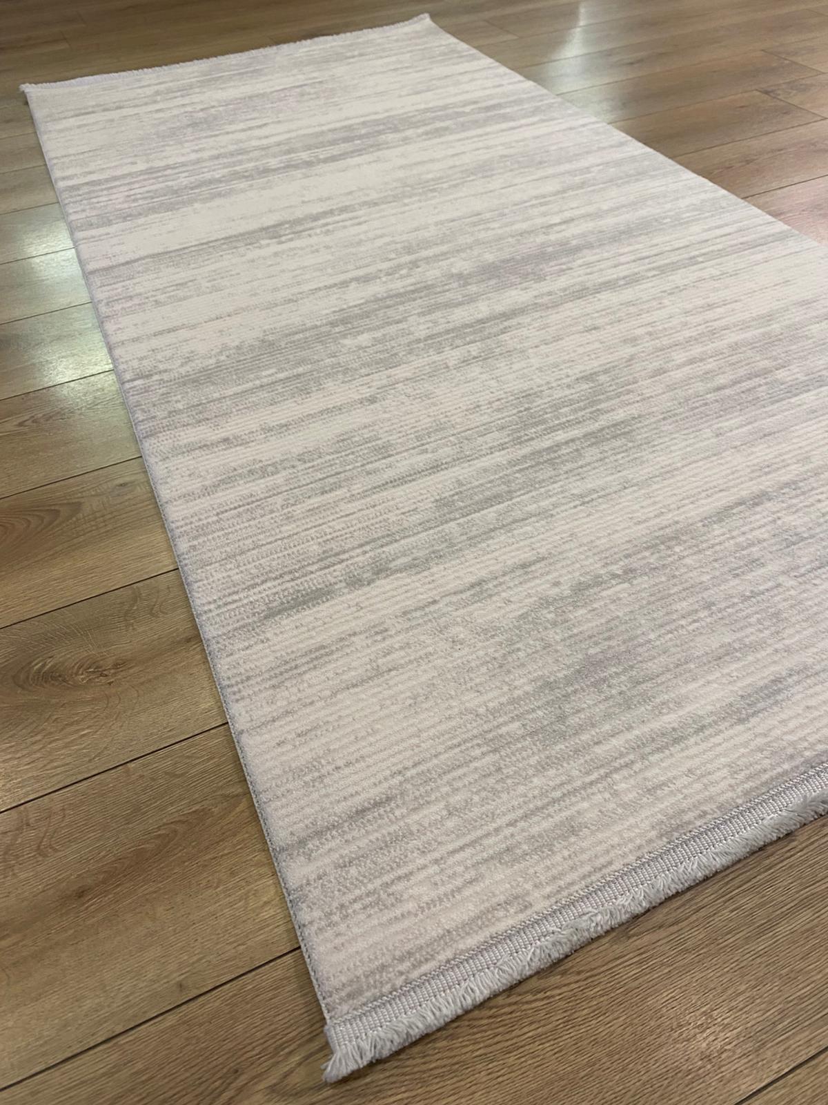 ÇAM Halı ARVEL AR003A Beyaz Gri Koridor Halısı Mutfak Halısı Salon Halısı