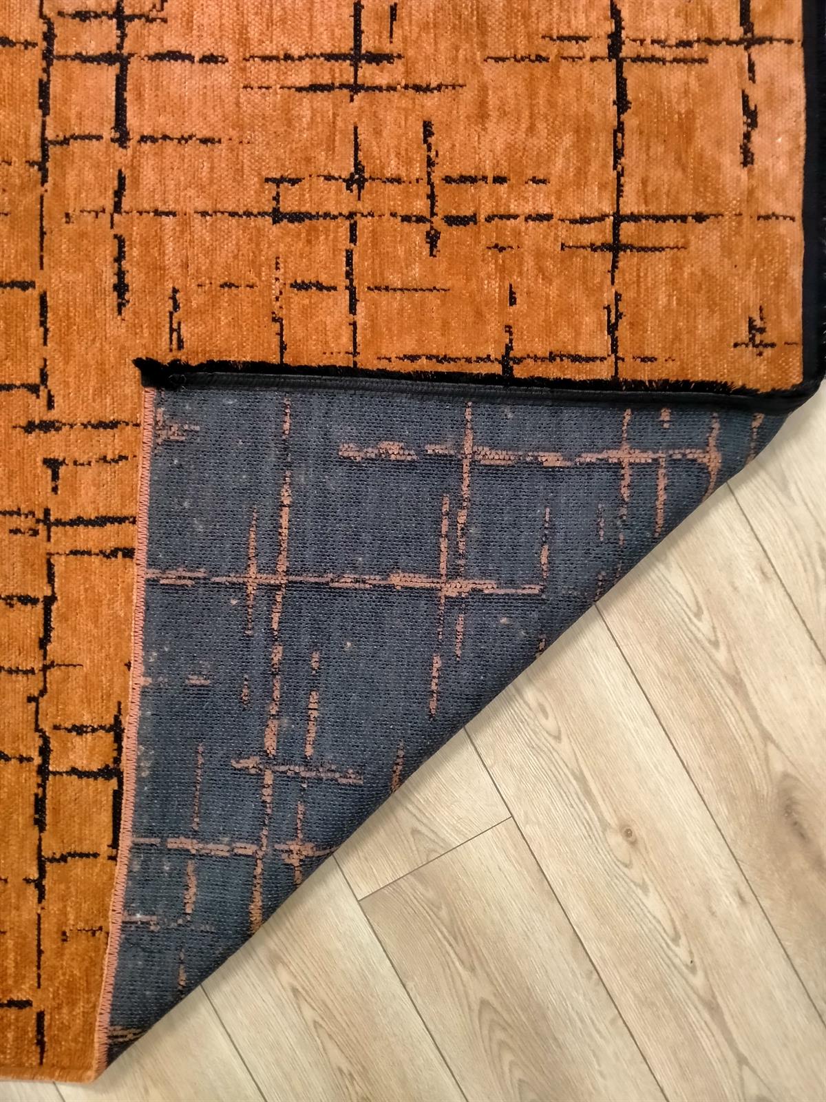 Çam Halı Bodrum BDR 118 Kiremit  Özel Latex Kaymaz Tabanlı Kilim