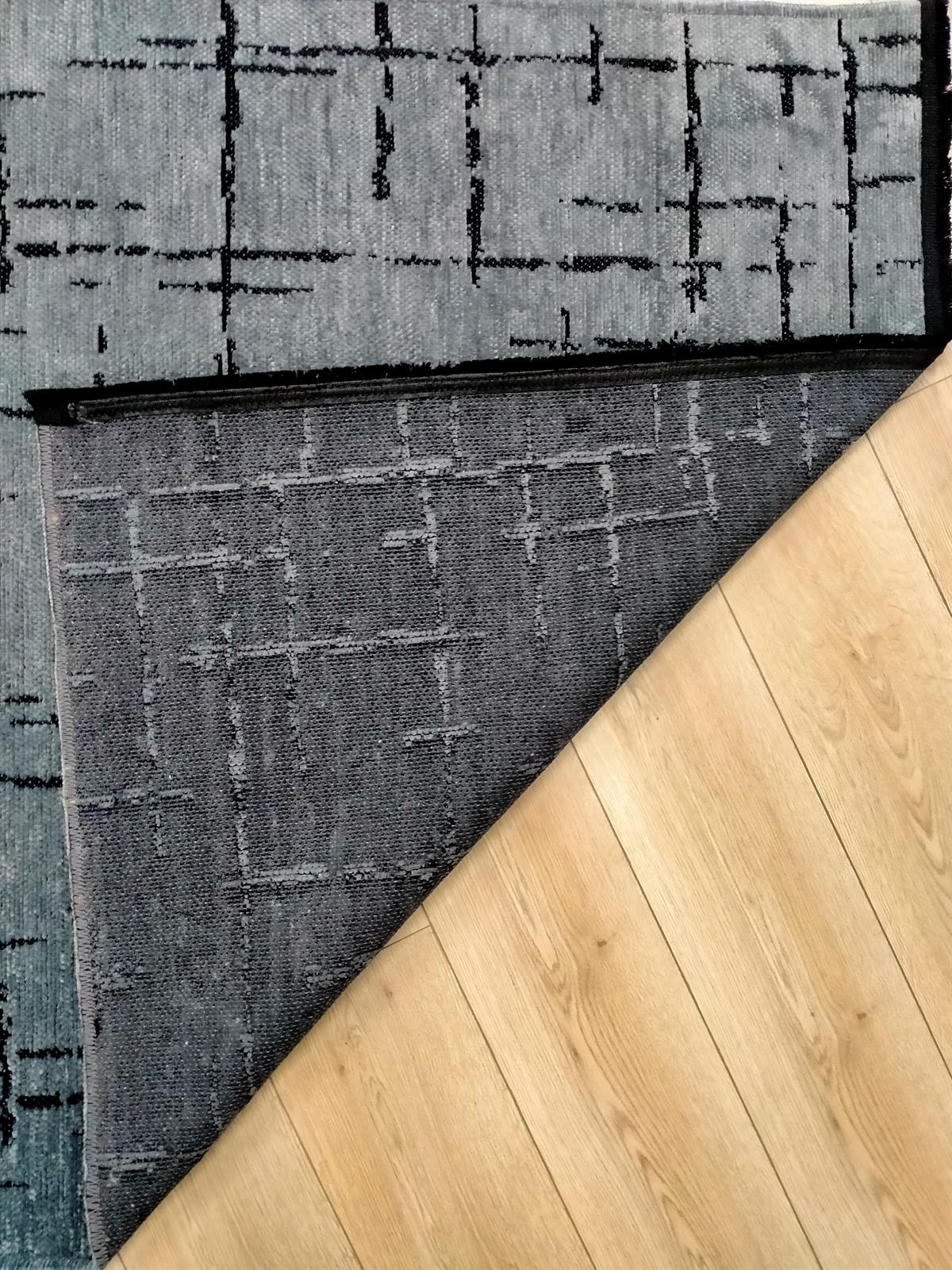 Çam Halı Bodrum BDR 123 Antrasit Özel Latex Kaymaz Tabanlı Kilim