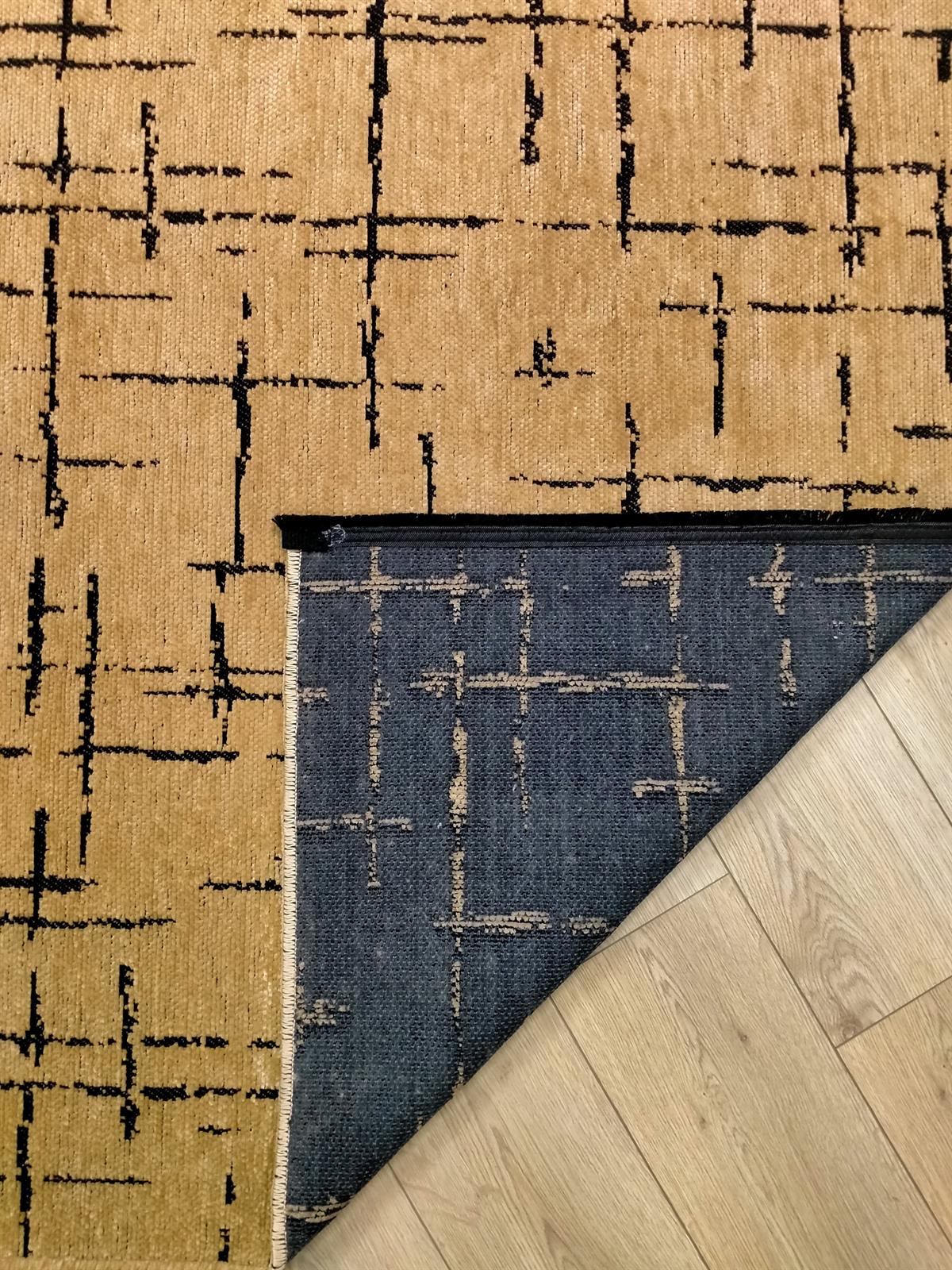 Çam Halı Bodrum BDR 124 Hardal Özel Latex Kaymaz Tabanlı Kilim