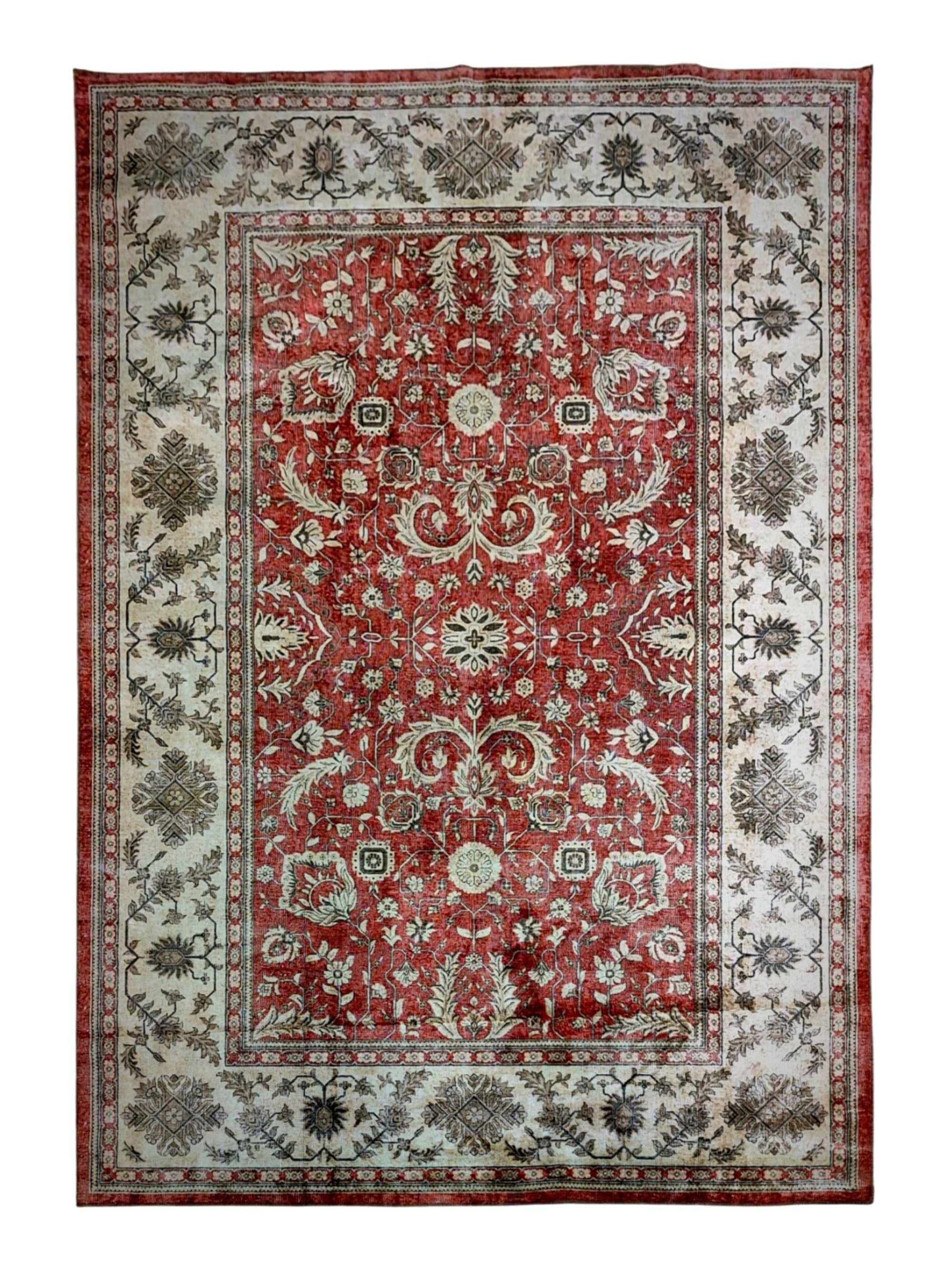 Çam Halı Dream 32-031 Etnik Eskitme Desenli Dokuma Tabanlı Yıkanabilir Şönil Salon ve Oda Halısı