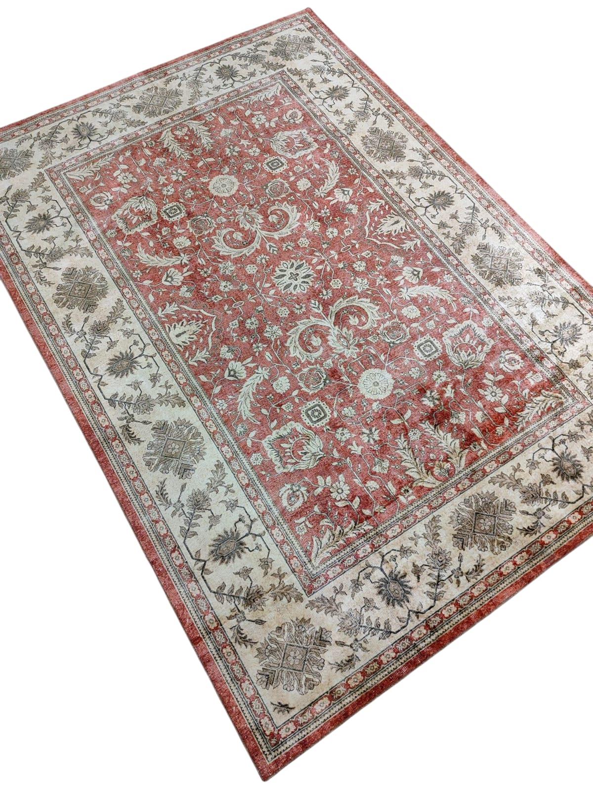 Çam Halı Dream 32-031 Etnik Eskitme Desenli Dokuma Tabanlı Yıkanabilir Şönil Salon ve Oda Halısı