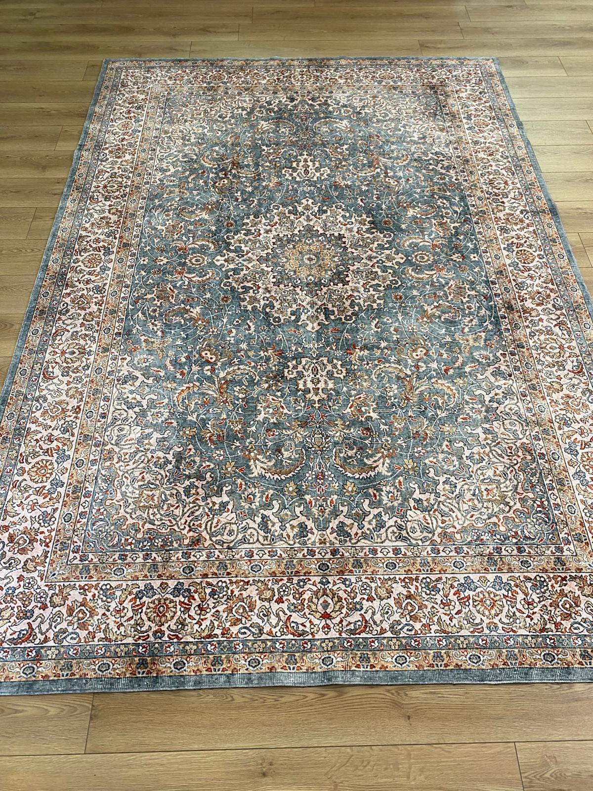 Çam Halı Dream 32-032 Etnik Eskitme Desenli Dokuma Tabanlı Yıkanabilir Şönil Salon ve Oda Halısı