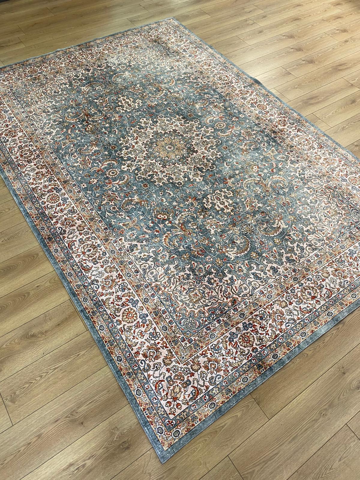 Çam Halı Dream 32-032 Etnik Eskitme Desenli Dokuma Tabanlı Yıkanabilir Şönil Salon ve Oda Halısı