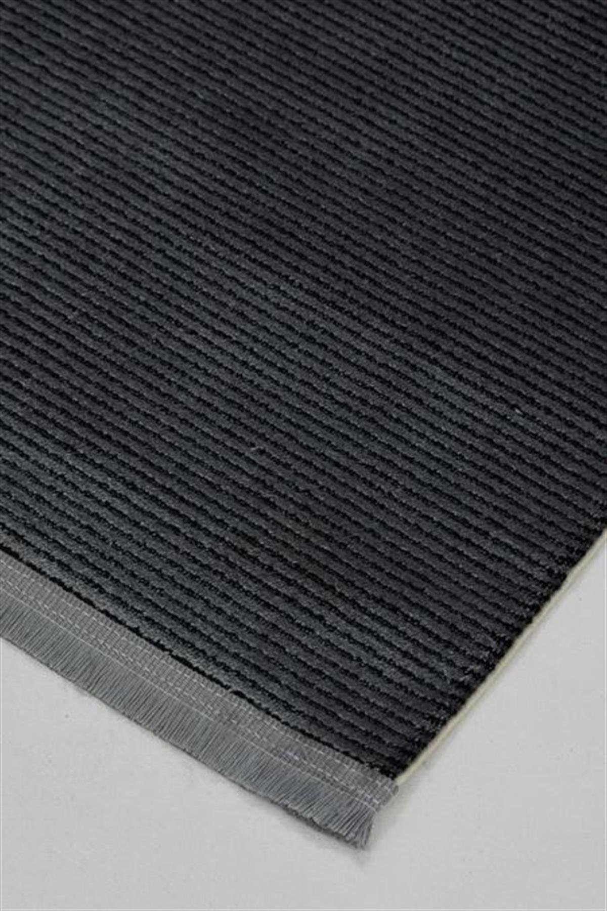 Çam Halı Enoks 6107 Gri Siyah Romans Halı Modern Desenli Makine Halısı