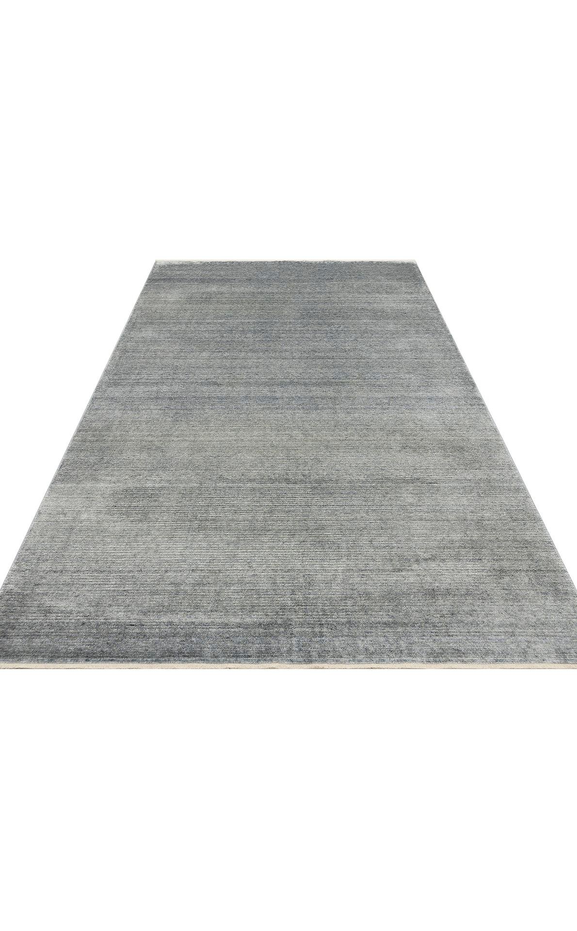 Çam Halı Gessi GES PLAIN SKY BLUE Özel Hav Vermeyen ve Kolay Temizlenebilir Tencel Kullanılarak El Emeği ile Özel Tezgahlarda Üretilen Modern Kara Tezgah Halısı